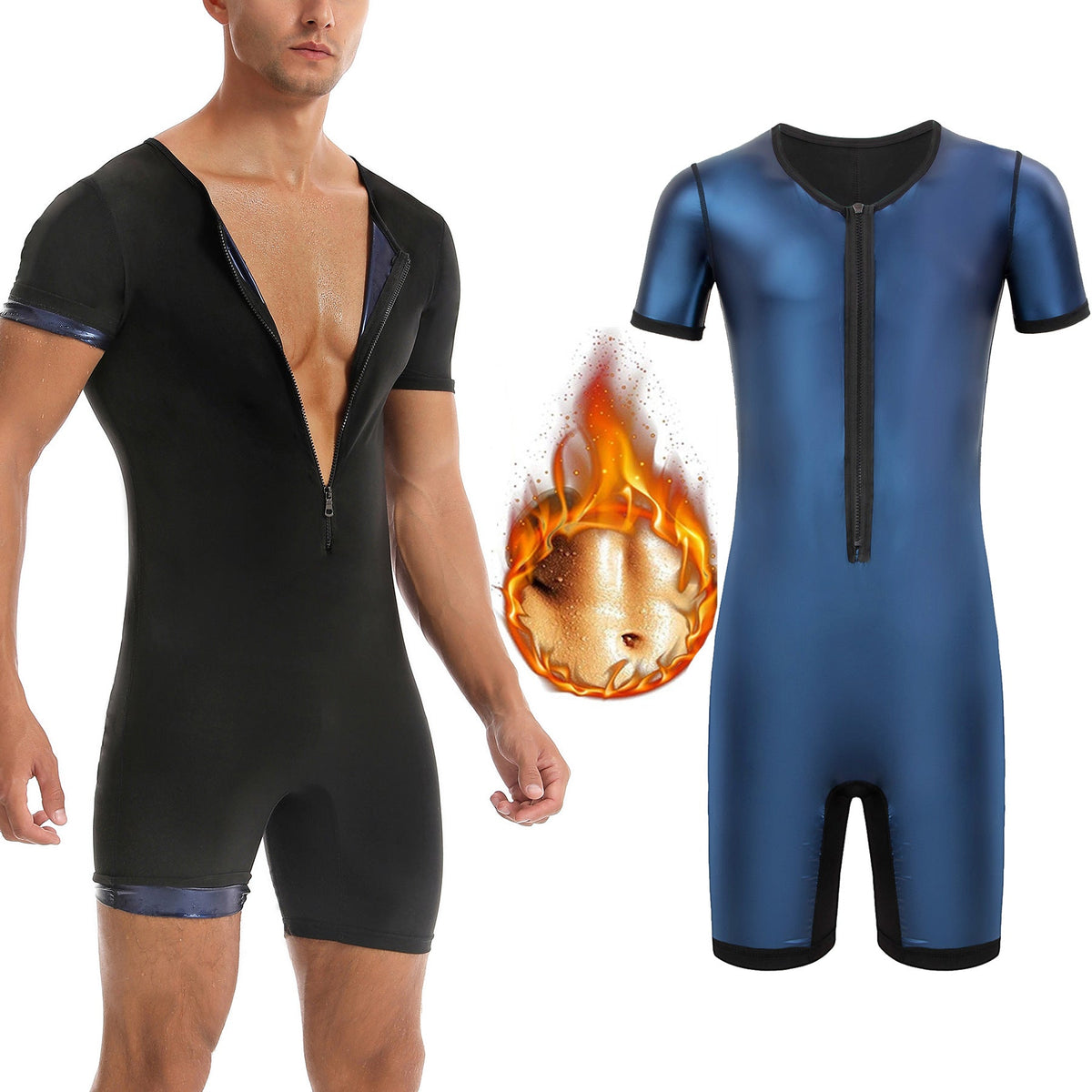 RALO Zippered Short-Sleeve Cycling Fitness & Yoga Jumpsuit - RALO COLLECTION STUDIO